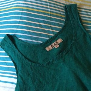 Flax green linen tank top